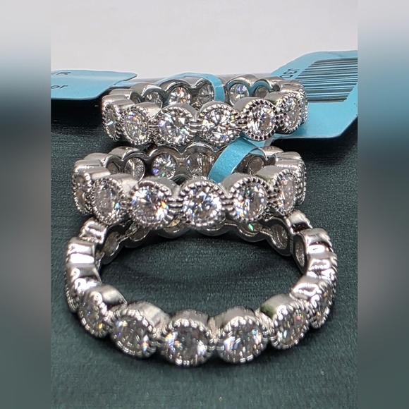1.70–2.53 CTW Moissanite Silver Band - Picture 1 of 4